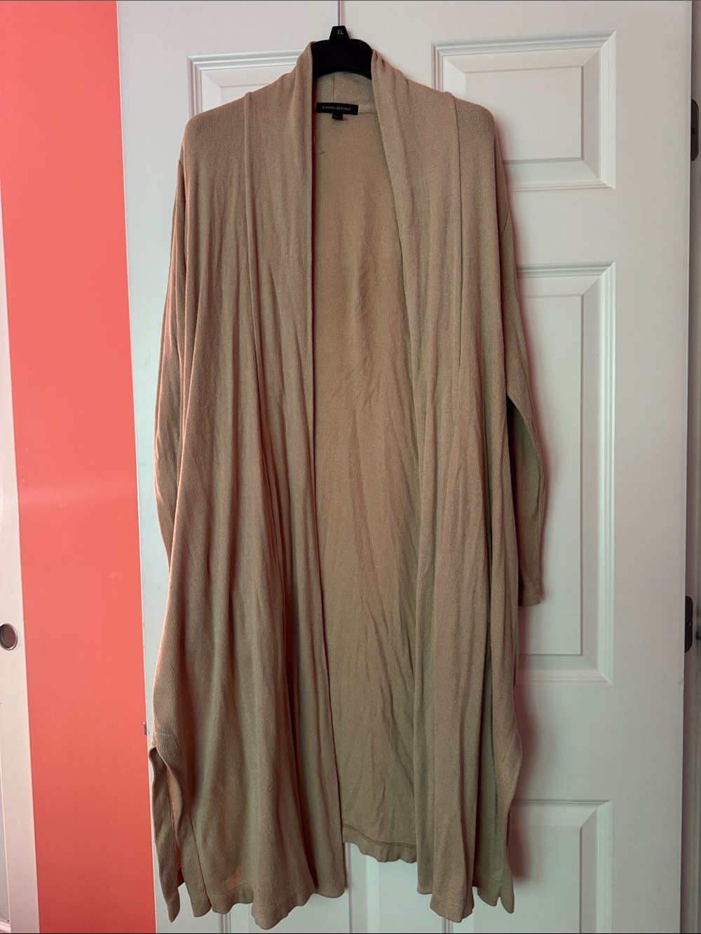 Banana Republic Taupe Open-Front Draped Cardigan